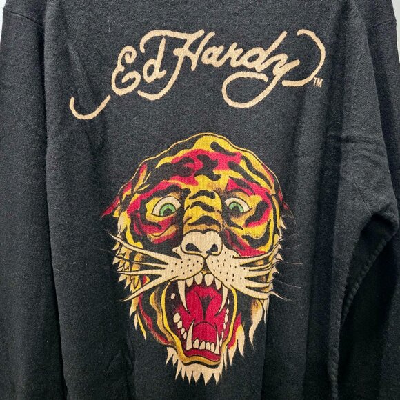 Ed Hardy Vintage Intarsia-Knit Tiger Logo Cashmere Jumper - Picture 9 of 15